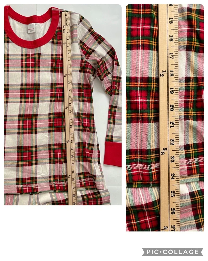 Hanna Andersson Organic Cotton Soft Plaid Matching Pajama Set Women Size XLarge